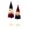 Bethany Lowe 11.0 Inch Americana Rocket Bottle Brush Patriotic Decorative Tree Set , St/2 Red Cream Blue Trees